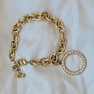 Rhinestone rolo bracelet